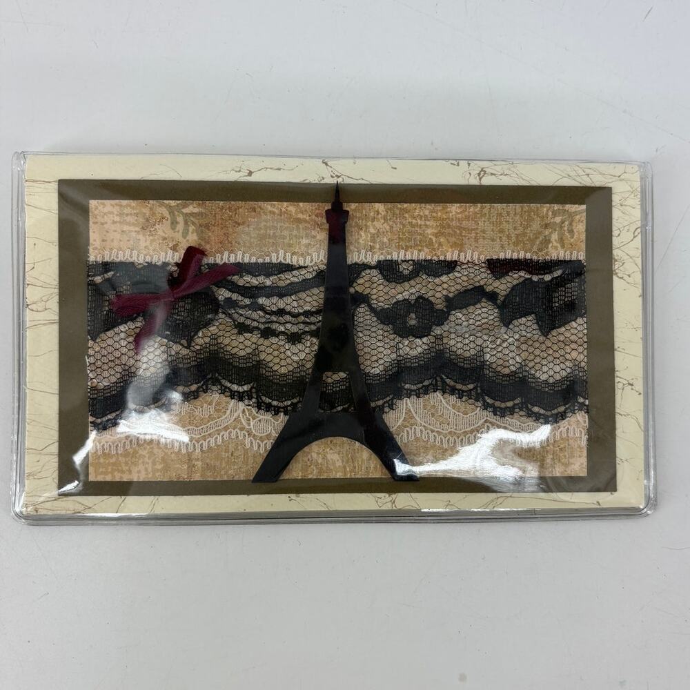 Wallet Paris Eiffel Tower Handmade Scrapbook Checkbook Cardstock Paper Cash
